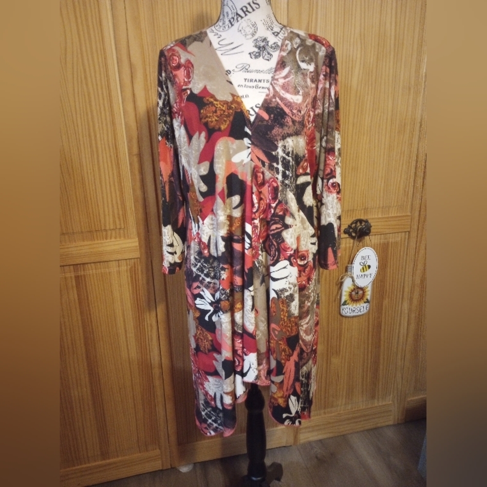 Attitudes By Renee Floral Multicolor Women's Tunic